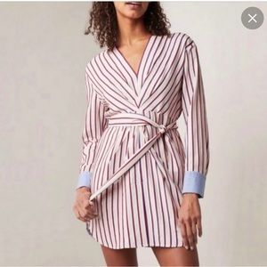 Sandro Striped Long Sleeve Shirt Dress